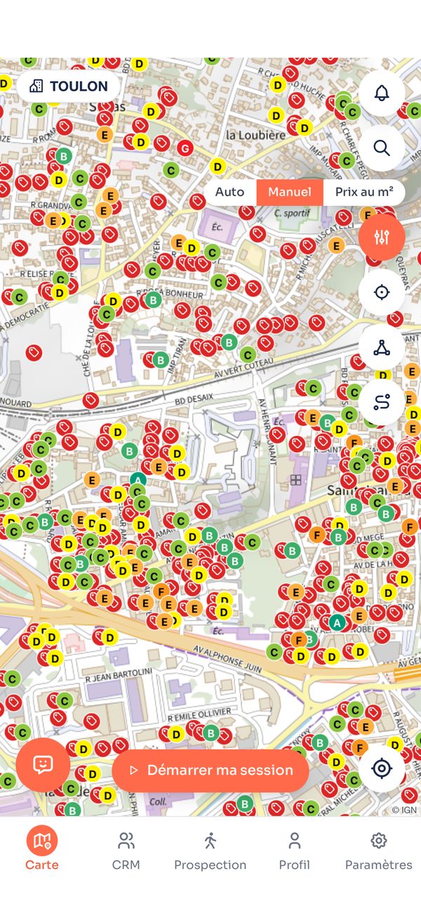 Carte de prospection
