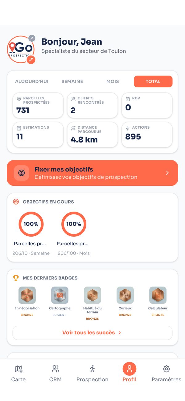 Profil et badges